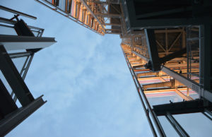 Skyward Look at Glass Building
